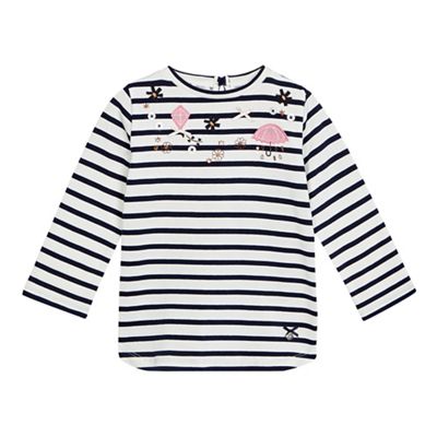 J by Jasper Conran Girls' white and navy applique top